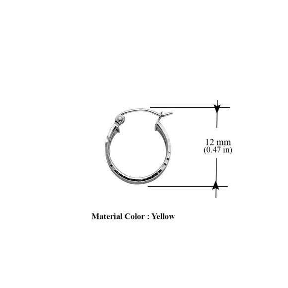 14K Solid White Gold 5mm Oval Omega Clip Back Medium Hoop  14K White Gold 5mm Hoop Earrings for girl
